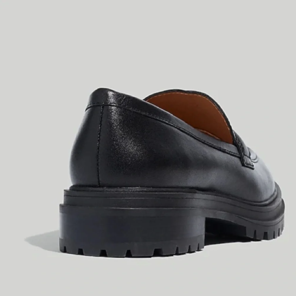 New! Madewell The Bradley Lugsole Loafer in Leather true black_4